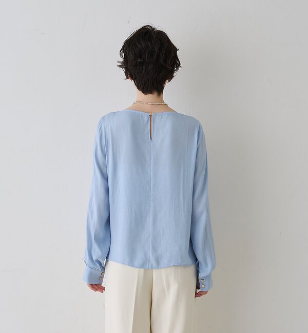 Rouge vif「【一部店舗限定】ドレープサテンブラウス【予約】」|シャツ・ブラウス|