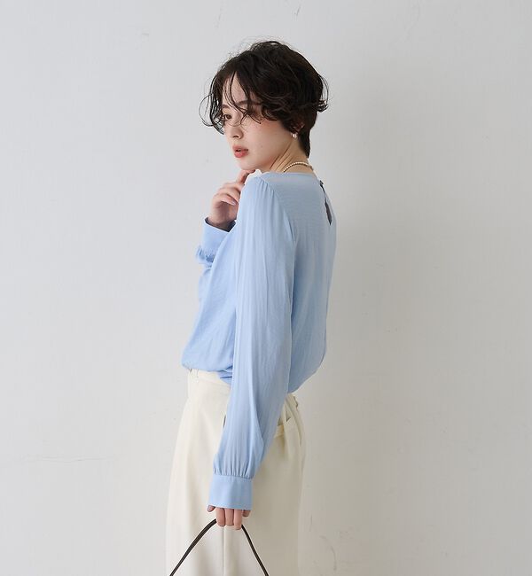 Rouge vif「【一部店舗限定】ドレープサテンブラウス【予約】」|シャツ・ブラウス|