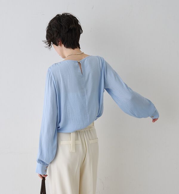 Rouge vif「【一部店舗限定】ドレープサテンブラウス【予約】」|シャツ・ブラウス|