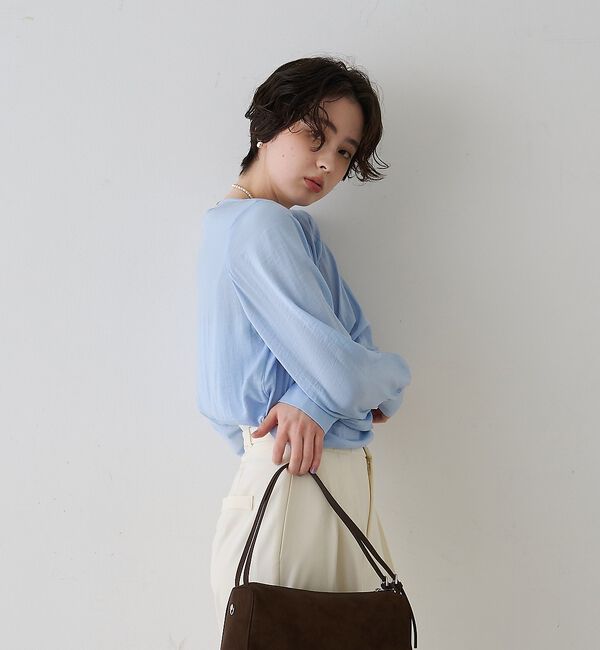 Rouge vif「【一部店舗限定】ドレープサテンブラウス【予約】」|シャツ・ブラウス|