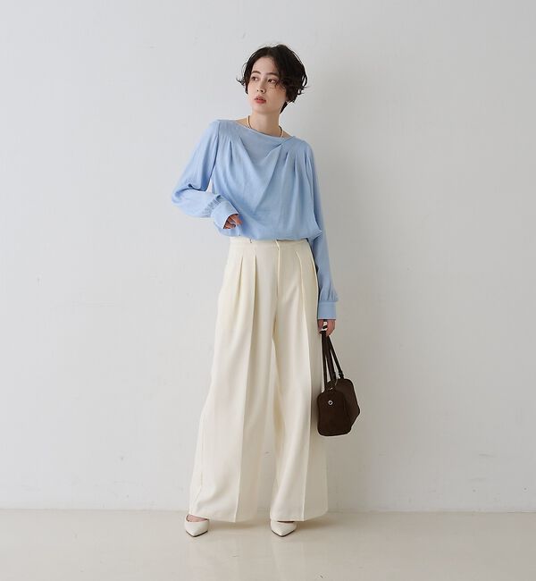 Rouge vif「【一部店舗限定】ドレープサテンブラウス【予約】」|シャツ・ブラウス|