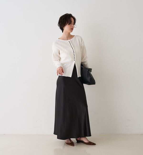 Rouge vif「ストライプ組織2WAYニット/カーディガン【予約】」|ニット・セーター|