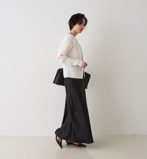 Rouge vif「ストライプ組織2WAYニット/カーディガン【予約】」|ニット・セーター|