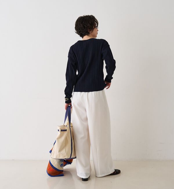 Rouge vif「ストライプ組織2WAYニット/カーディガン【予約】」|ニット・セーター|