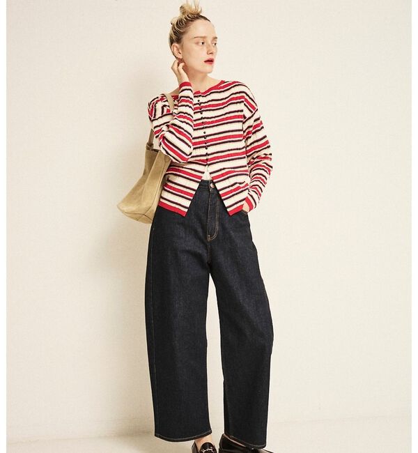 Rouge vif「ストライプ組織2WAYニット/カーディガン【予約】」|ニット・セーター|