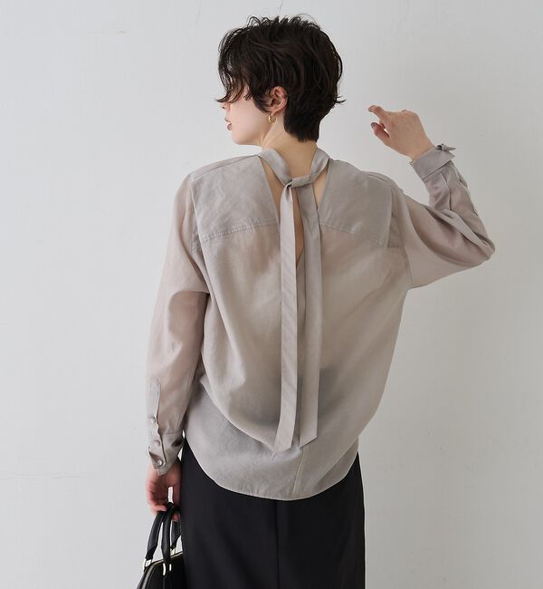 Rouge vif「シアースタンドタイブラウス【予約】」|シャツ・ブラウス|