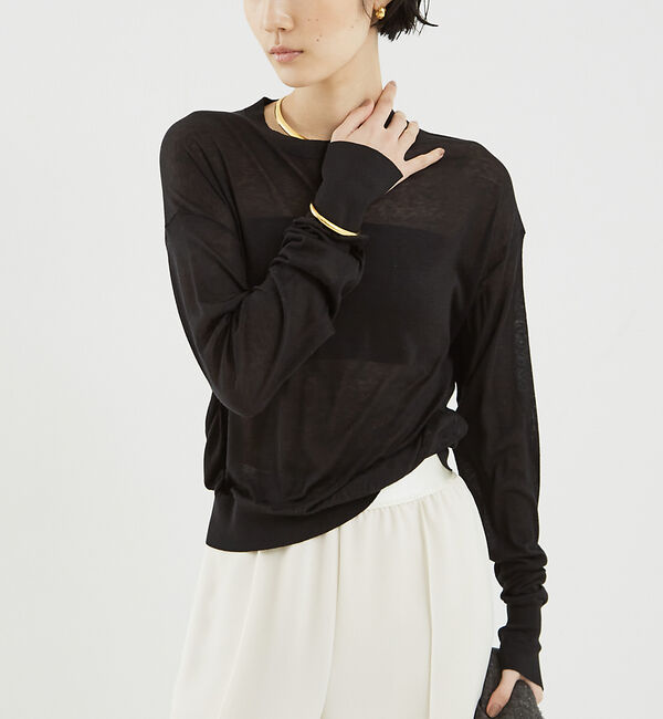 The Store by C' 「【COCUCA】シルクニットプルオーバー」|ニット・セーター|ブラック