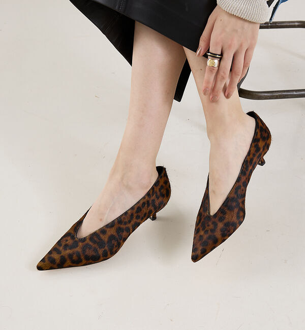 The Store by C' 「【Le Monde Beryl】BABOUCHE KITTEN HEEL／レオパ」|パンプス|