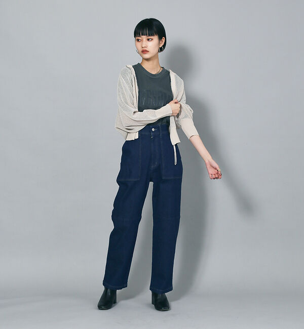 NOMINE「ラメメッシュ２WAY ZIPニットブルゾン」|カーディガン|