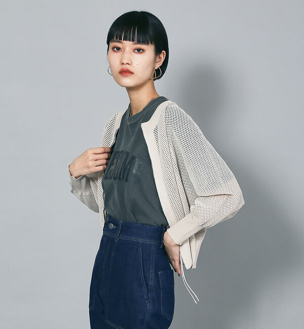 NOMINE「ラメメッシュ２WAY ZIPニットブルゾン」|カーディガン|