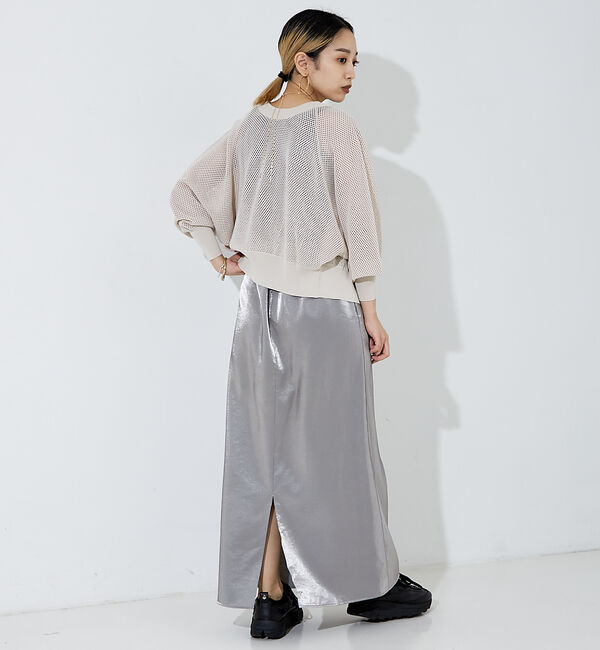 NOMINE「ラメメッシュ２WAY ZIPニットブルゾン」|カーディガン|