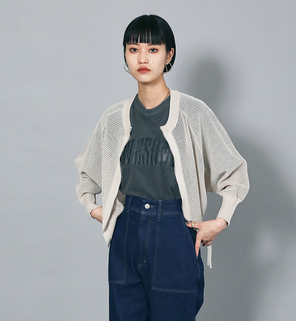 NOMINE「ラメメッシュ２WAY ZIPニットブルゾン」|カーディガン|