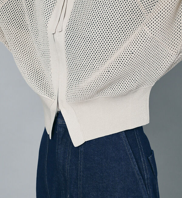 NOMINE「ラメメッシュ２WAY ZIPニットブルゾン」|カーディガン|