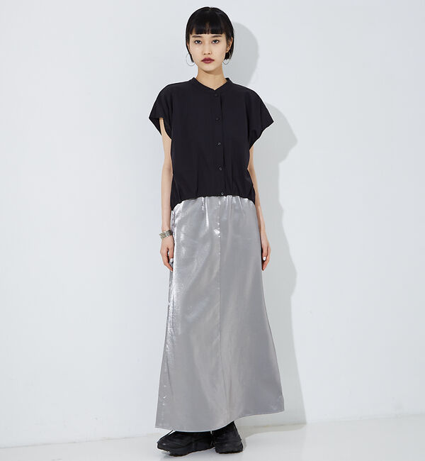 NOMINE「【セットアップ着用可】前後２WAYサテンロングスカート」|スカート|