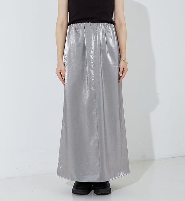 NOMINE「【セットアップ着用可】前後２WAYサテンロングスカート」|スカート|