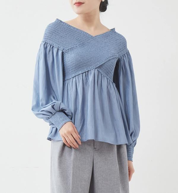 TIARA「2WAYオフショルブラウス」|シャツ・ブラウス|ブルー