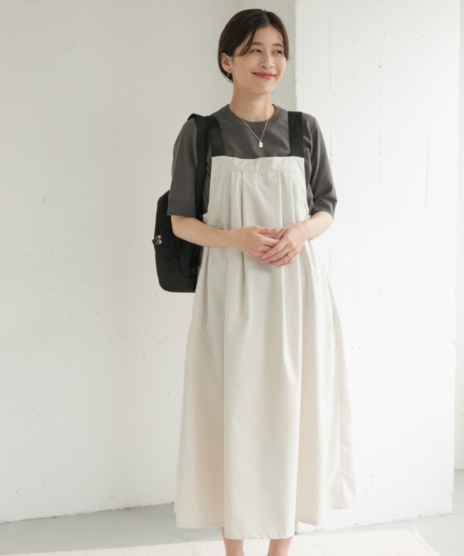 URBAN RESEARCH DOORS「『WEB/一部店舗限定カラー』『UR TECH POLIsh POLI』ワークジャンスカ」|ワンピース|