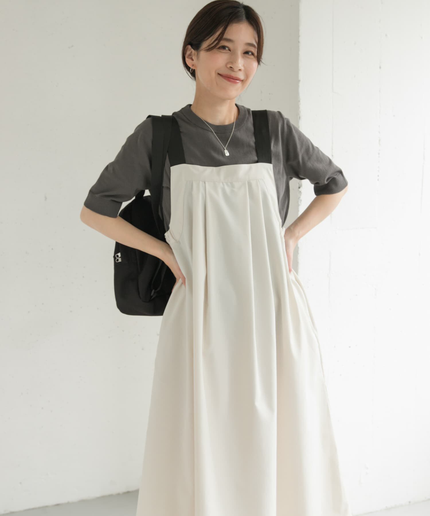 URBAN RESEARCH DOORS「『WEB/一部店舗限定カラー』『UR TECH POLIsh POLI』ワークジャンスカ」|ワンピース|