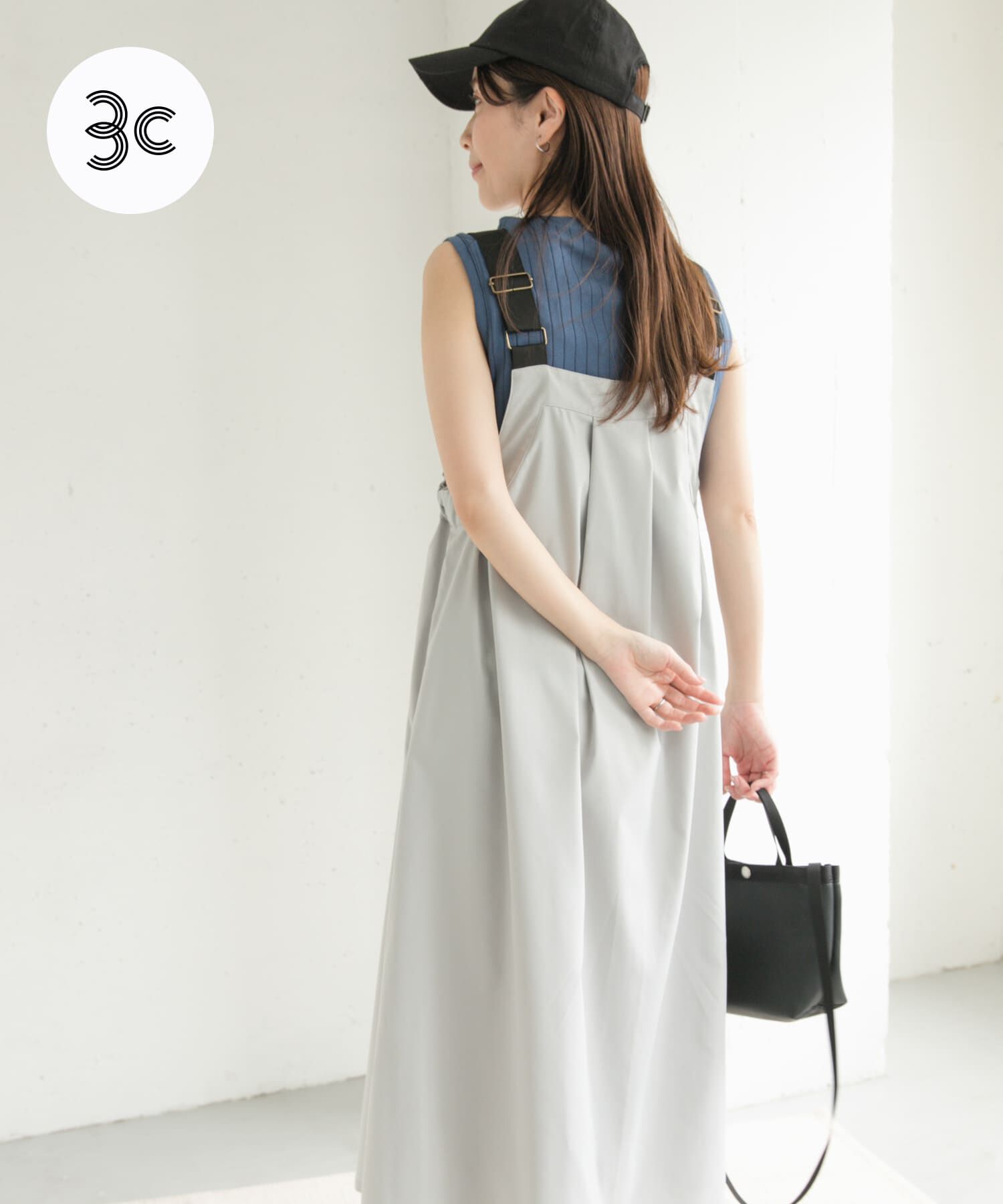 URBAN RESEARCH DOORS「『WEB/一部店舗限定カラー』『UR TECH POLIsh POLI』ワークジャンスカ」|ワンピース|ライトグレー