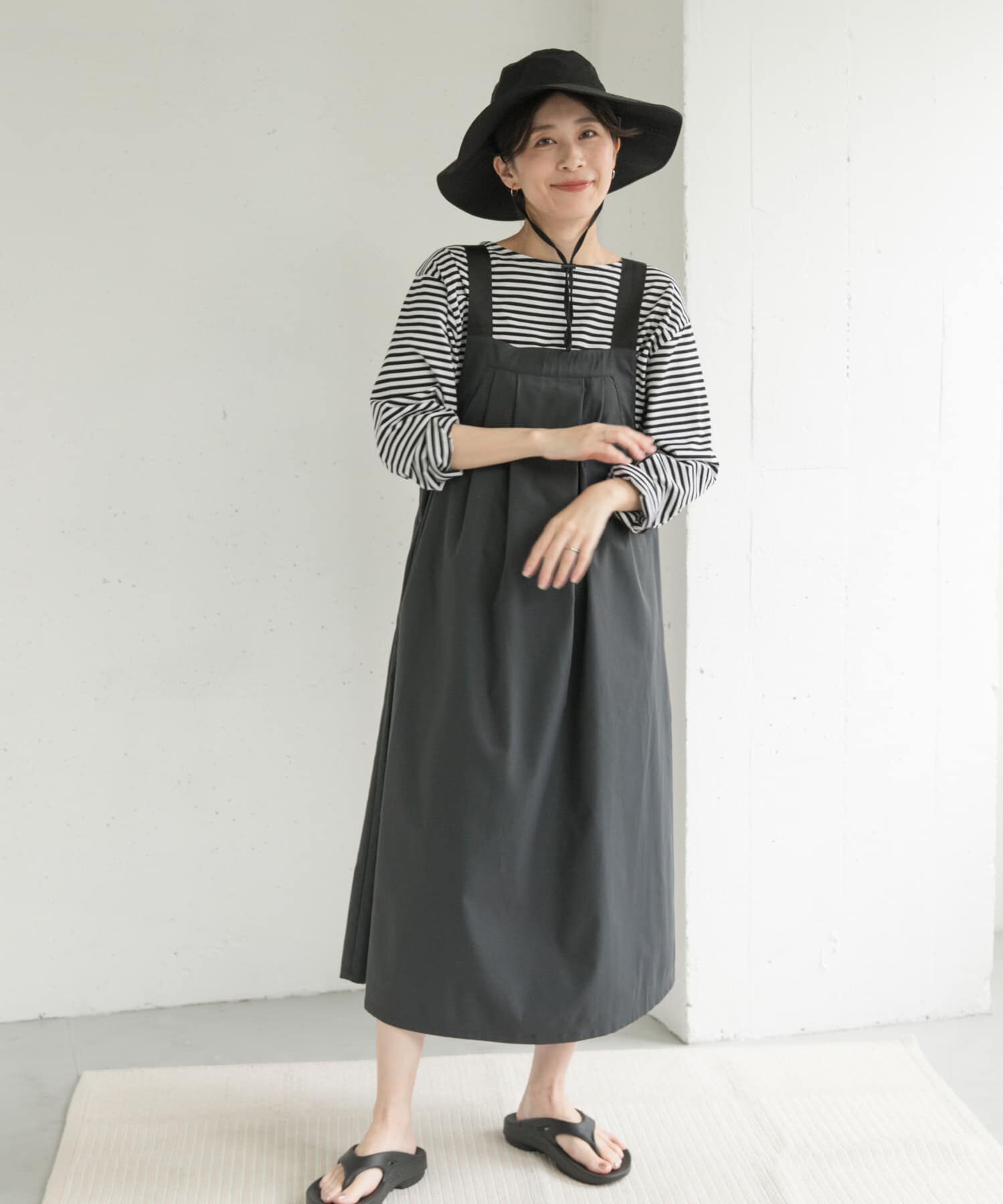 URBAN RESEARCH DOORS「『WEB/一部店舗限定カラー』『UR TECH POLIsh POLI』ワークジャンスカ」|ワンピース|