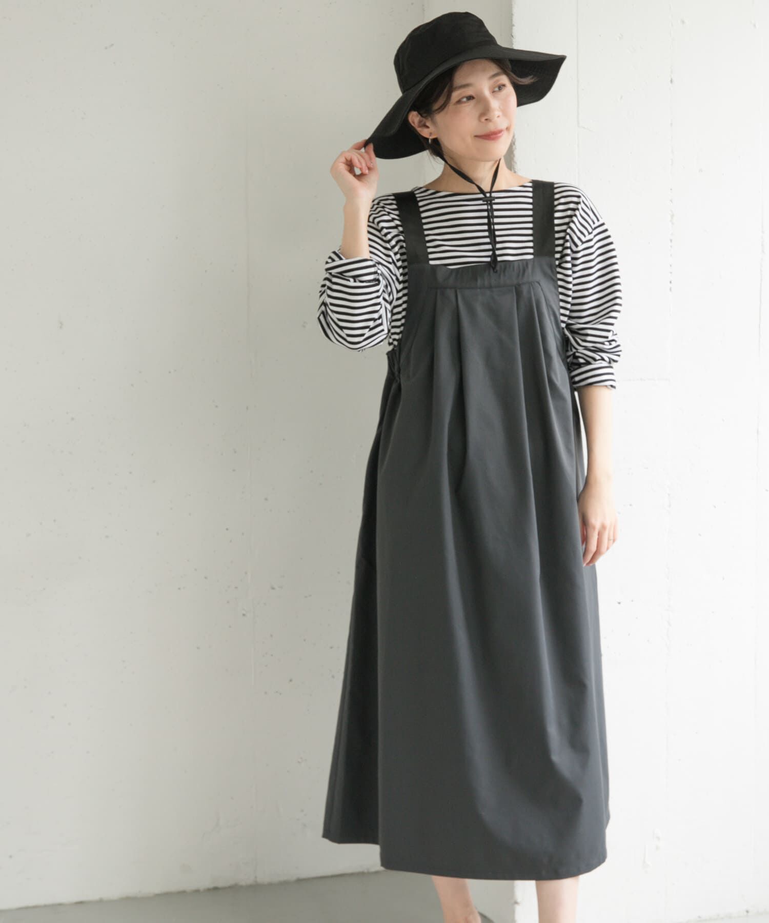 URBAN RESEARCH DOORS「『WEB/一部店舗限定カラー』『UR TECH POLIsh POLI』ワークジャンスカ」|ワンピース|