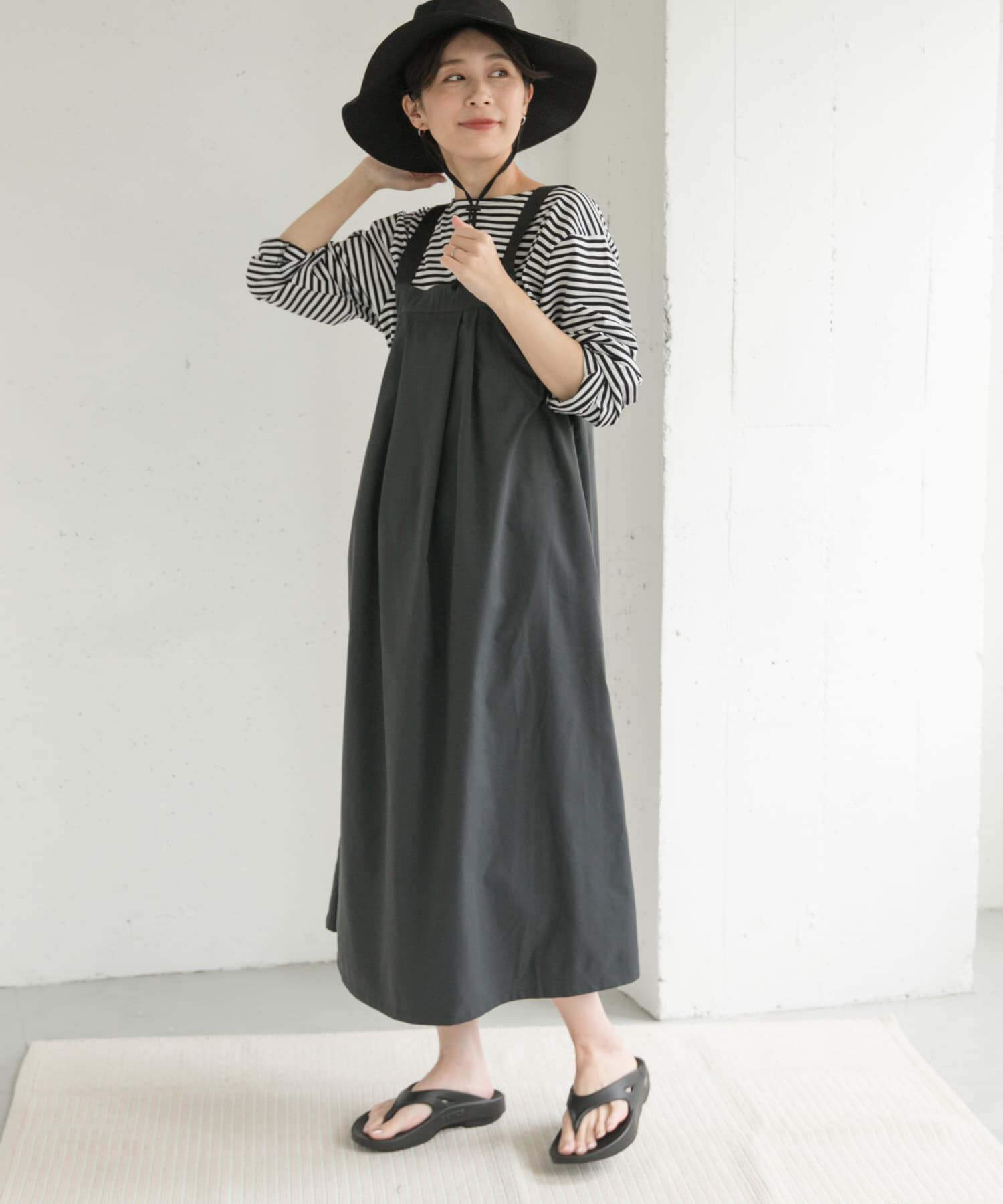 URBAN RESEARCH DOORS「『WEB/一部店舗限定カラー』『UR TECH POLIsh POLI』ワークジャンスカ」|ワンピース|