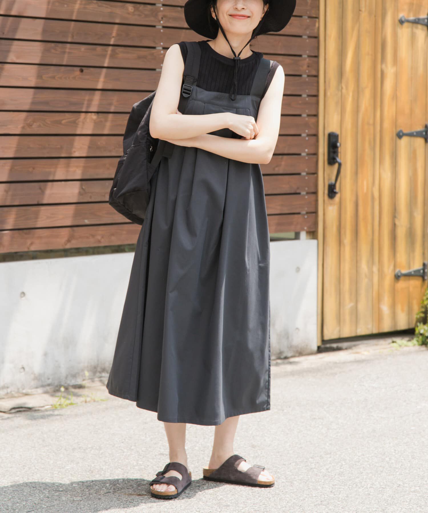 URBAN RESEARCH DOORS「『WEB/一部店舗限定カラー』『UR TECH POLIsh POLI』ワークジャンスカ」|ワンピース|