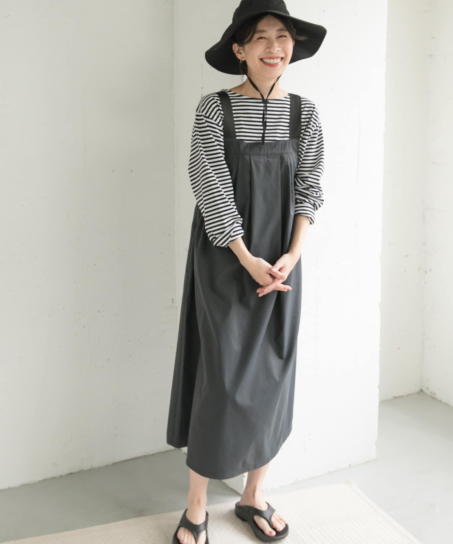 URBAN RESEARCH DOORS「『WEB/一部店舗限定カラー』『UR TECH POLIsh POLI』ワークジャンスカ」|ワンピース|