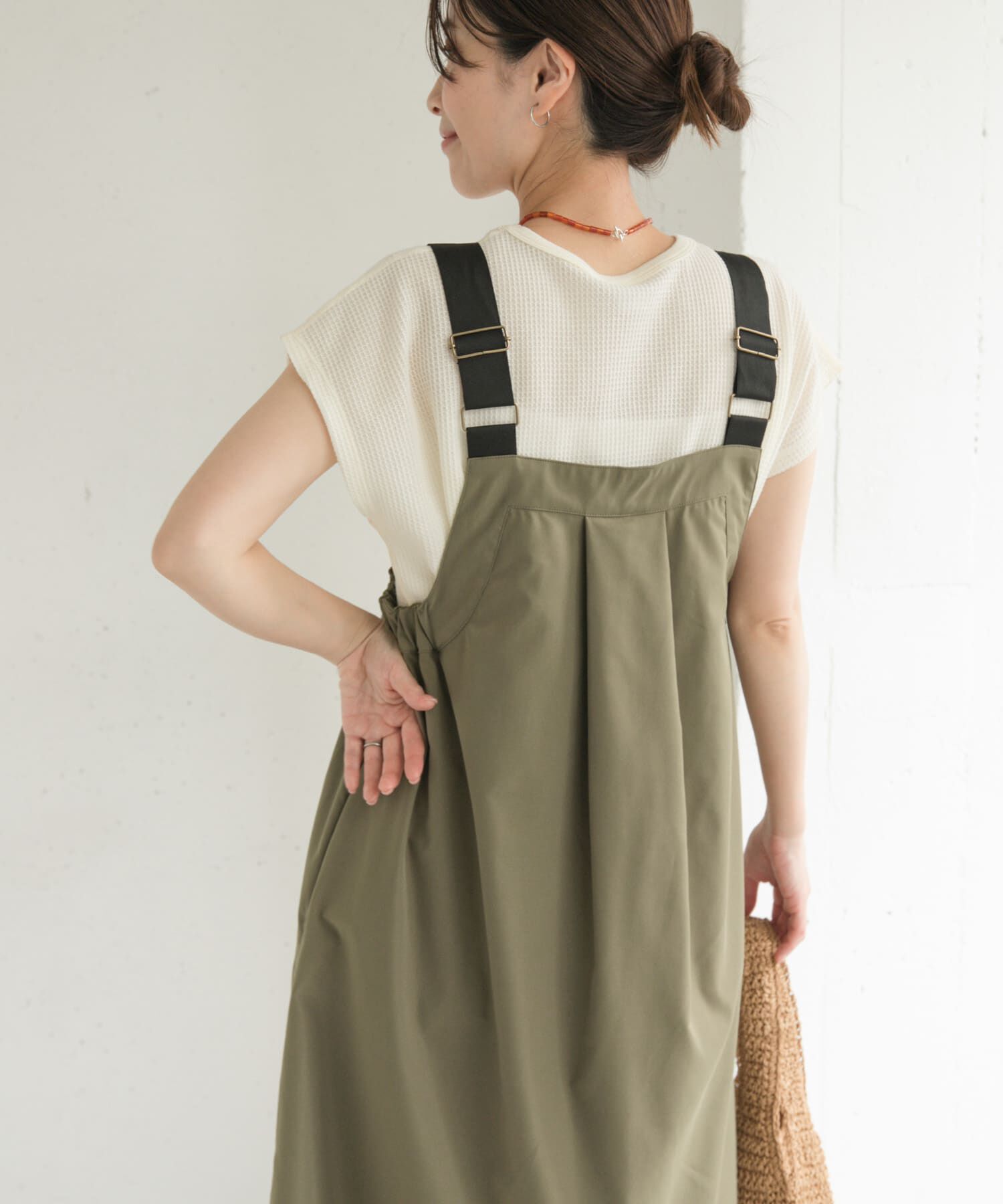 URBAN RESEARCH DOORS「『WEB/一部店舗限定カラー』『UR TECH POLIsh POLI』ワークジャンスカ」|ワンピース|