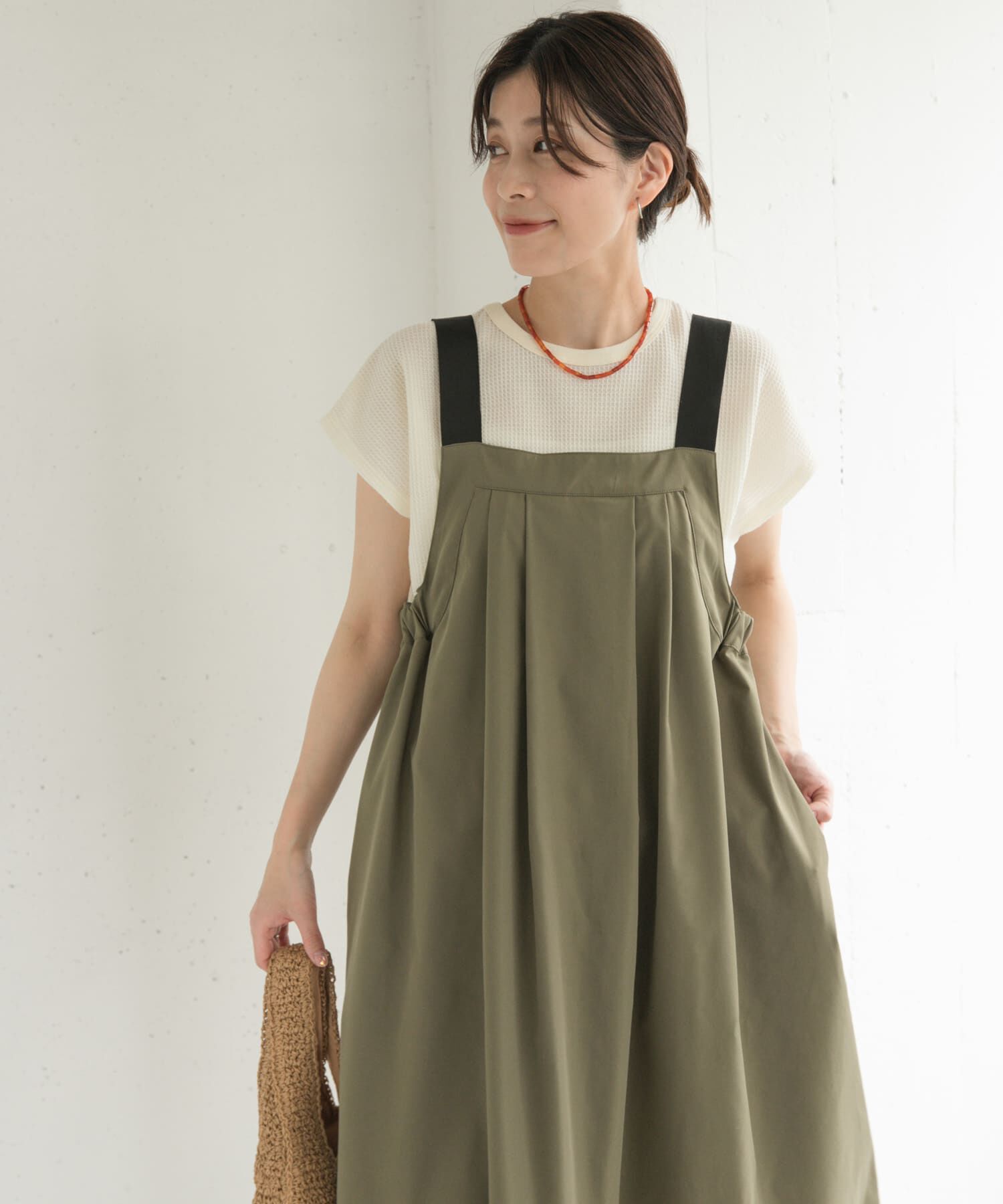 URBAN RESEARCH DOORS「『WEB/一部店舗限定カラー』『UR TECH POLIsh POLI』ワークジャンスカ」|ワンピース|