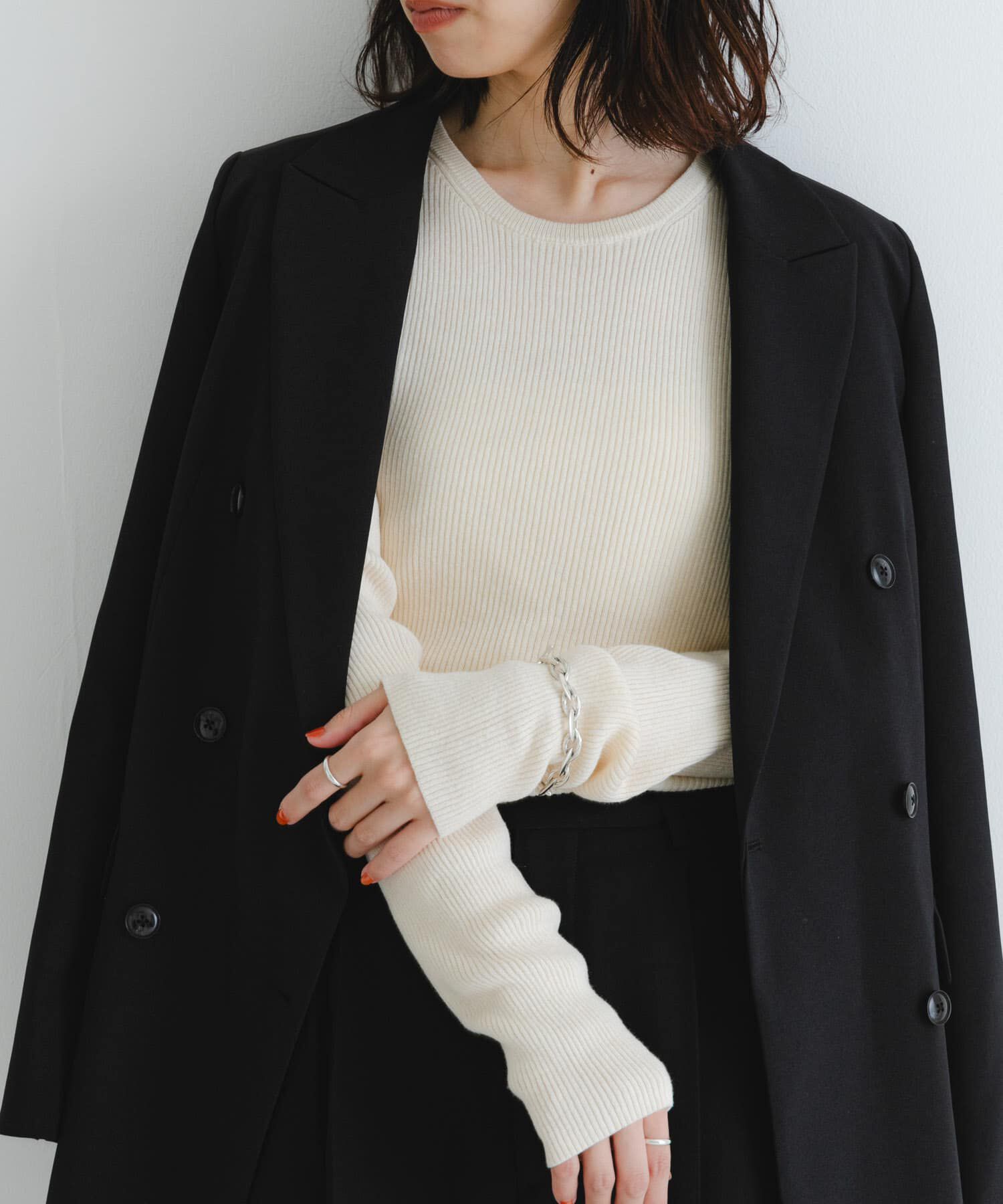 URBAN RESEARCH「『UR TECH』メランジコットンクルーネックニット」|ニット・セーター|