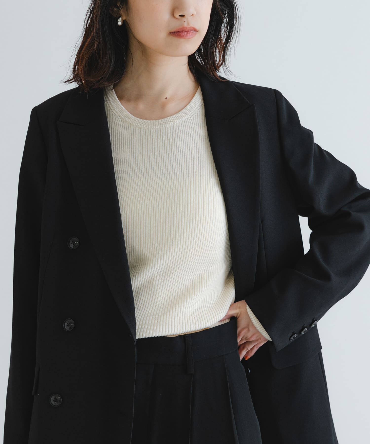 URBAN RESEARCH「『UR TECH』メランジコットンクルーネックニット」|ニット・セーター|