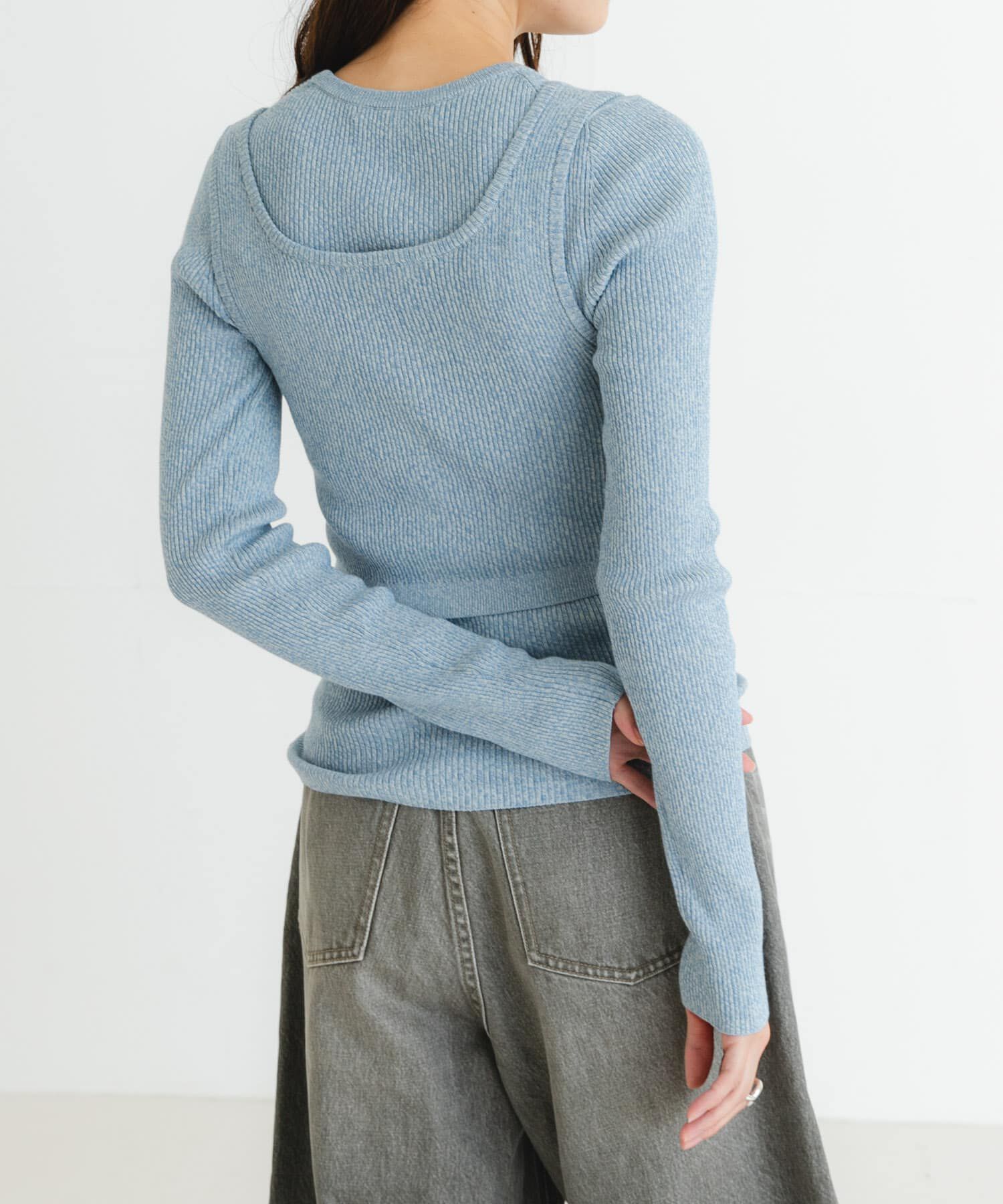 URBAN RESEARCH「『UR TECH』メランジコットンクルーネックニット」|ニット・セーター|