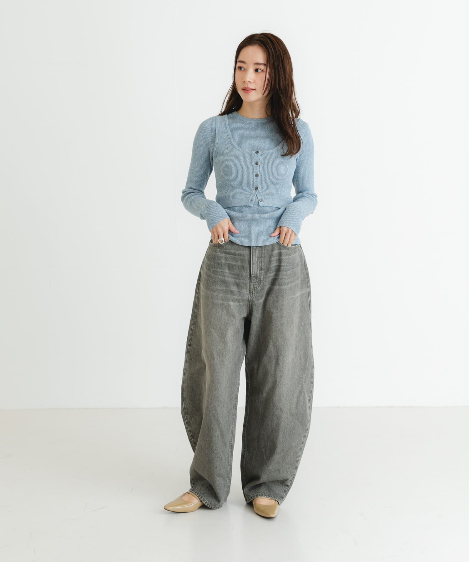 URBAN RESEARCH「『UR TECH』メランジコットンクルーネックニット」|ニット・セーター|