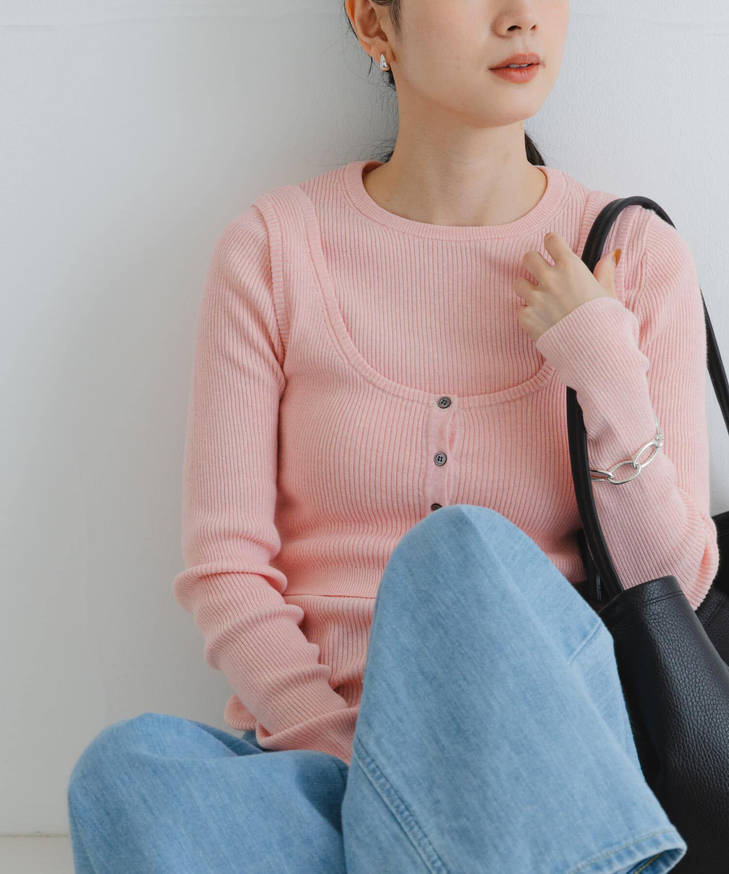 URBAN RESEARCH「『UR TECH』メランジコットンクルーネックニット」|ニット・セーター|