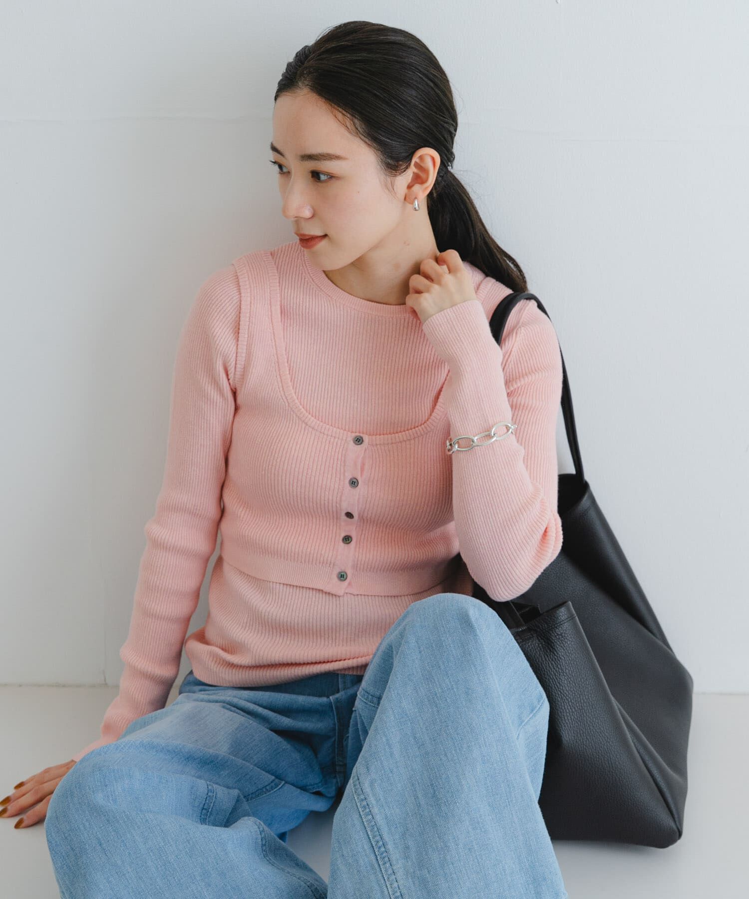 URBAN RESEARCH「『UR TECH』メランジコットンクルーネックニット」|ニット・セーター|