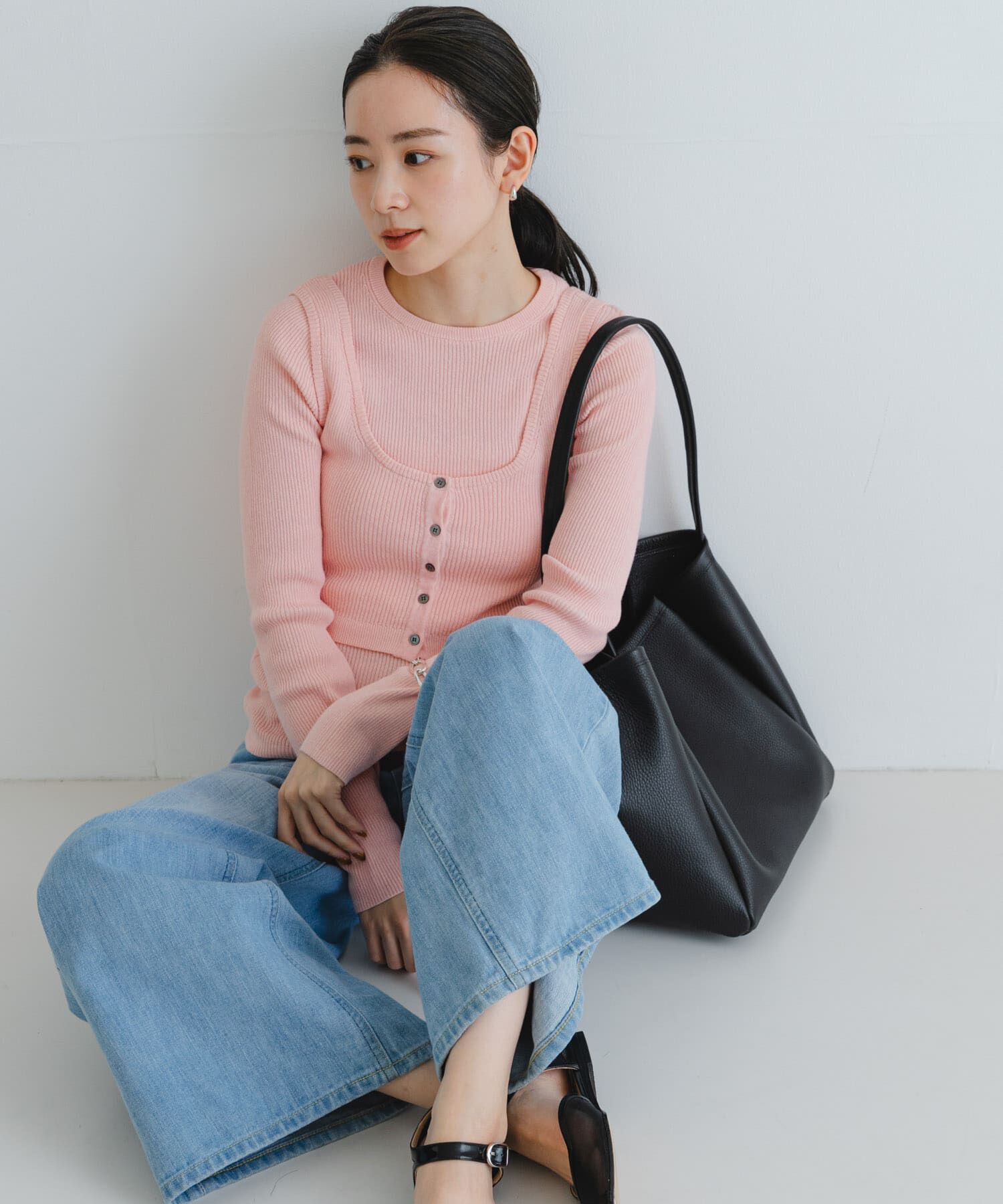 URBAN RESEARCH「『UR TECH』メランジコットンクルーネックニット」|ニット・セーター|