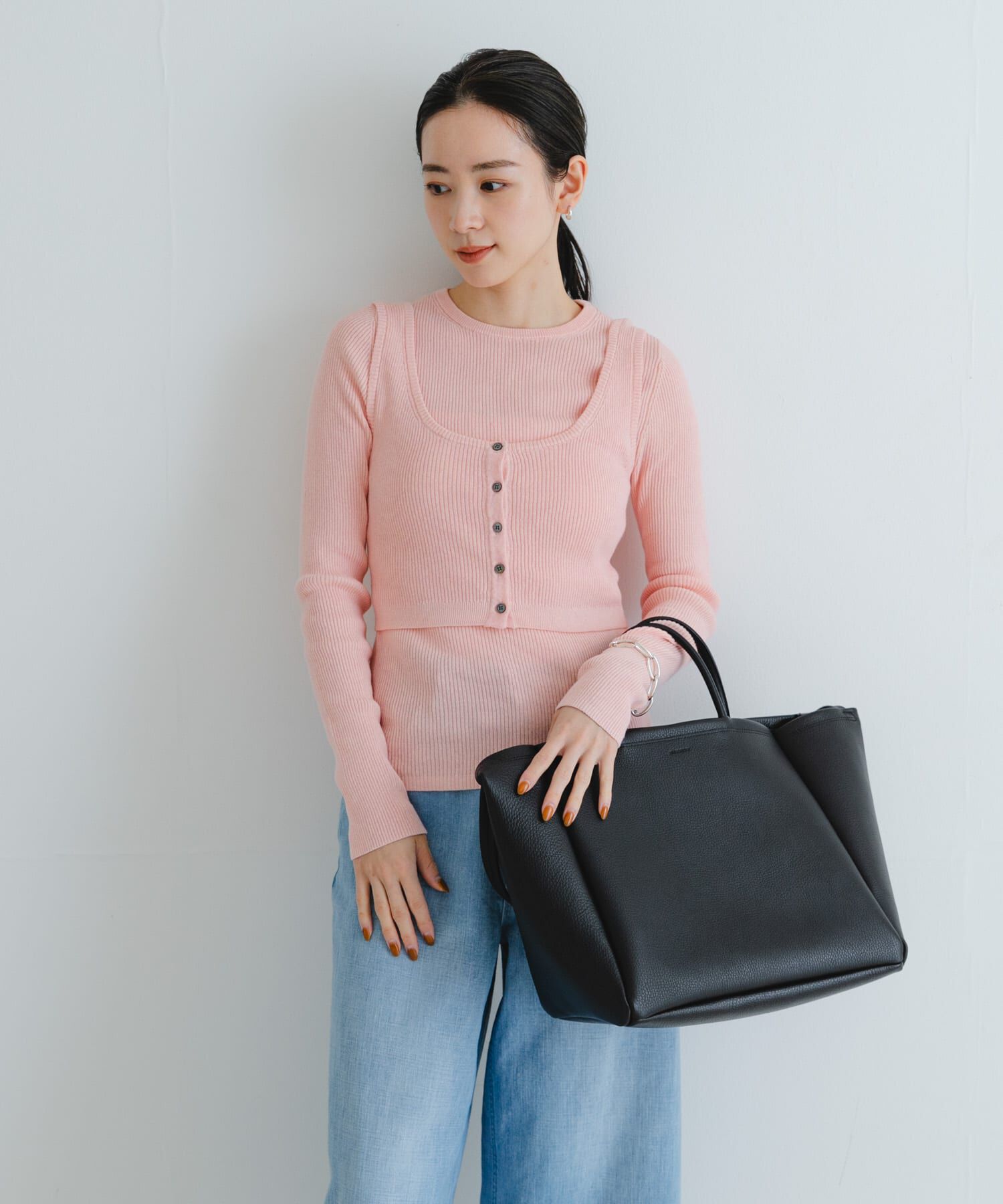 URBAN RESEARCH「『UR TECH』メランジコットンクルーネックニット」|ニット・セーター|