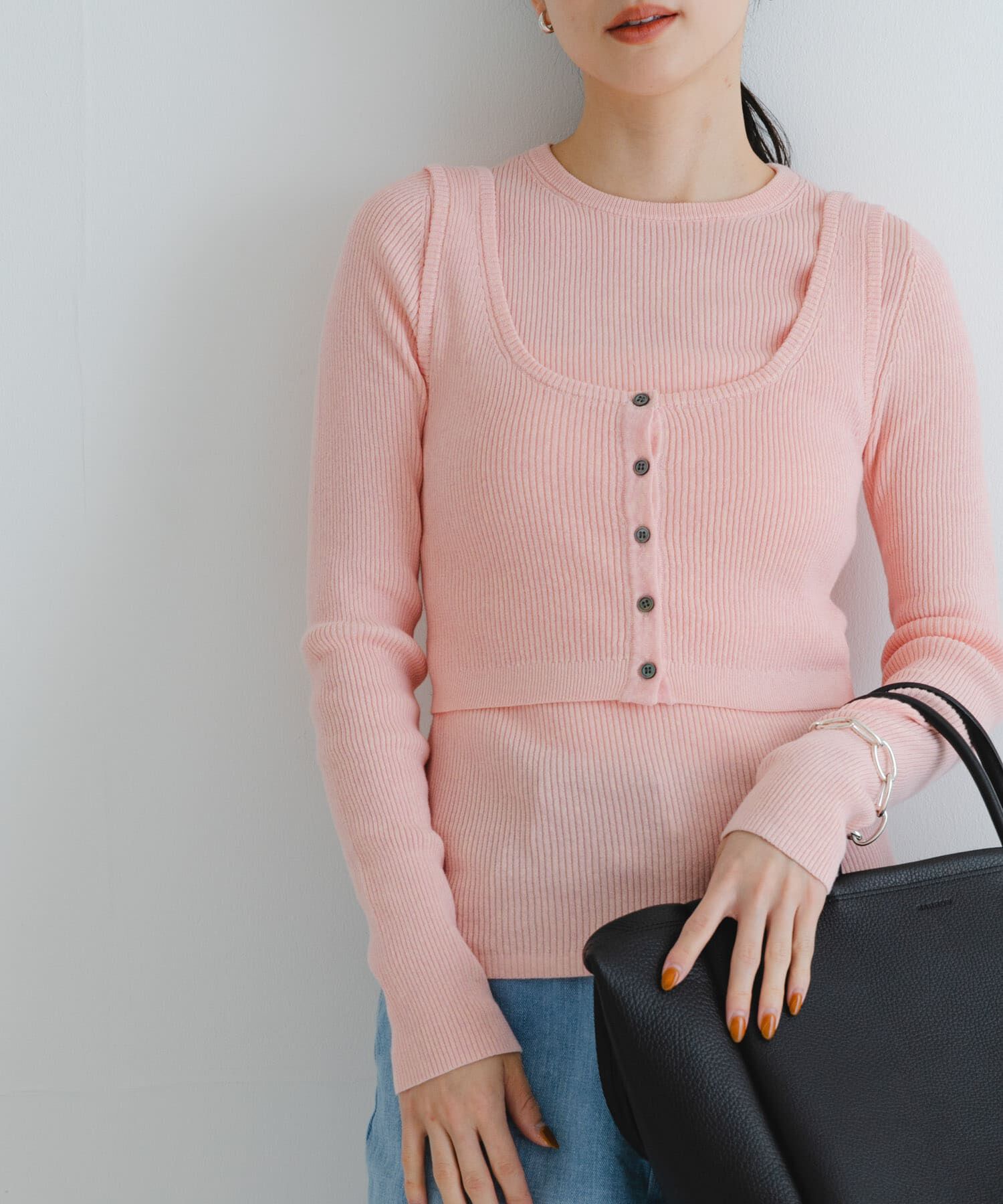 URBAN RESEARCH「『UR TECH』メランジコットンクルーネックニット」|ニット・セーター|