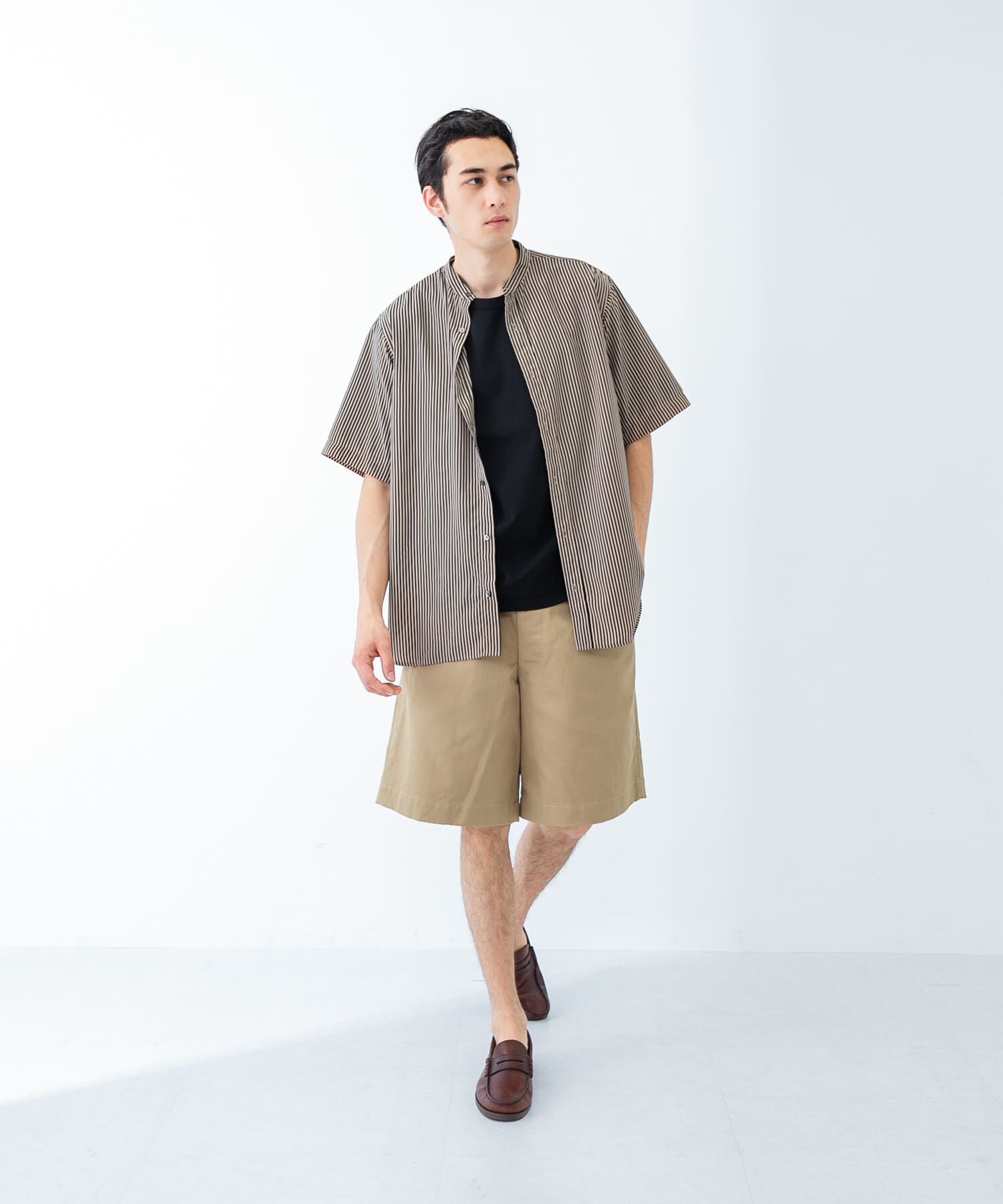 URBAN RESEARCH「PRINT BAND COLLAR SHIRTS」|シャツ・ブラウス|