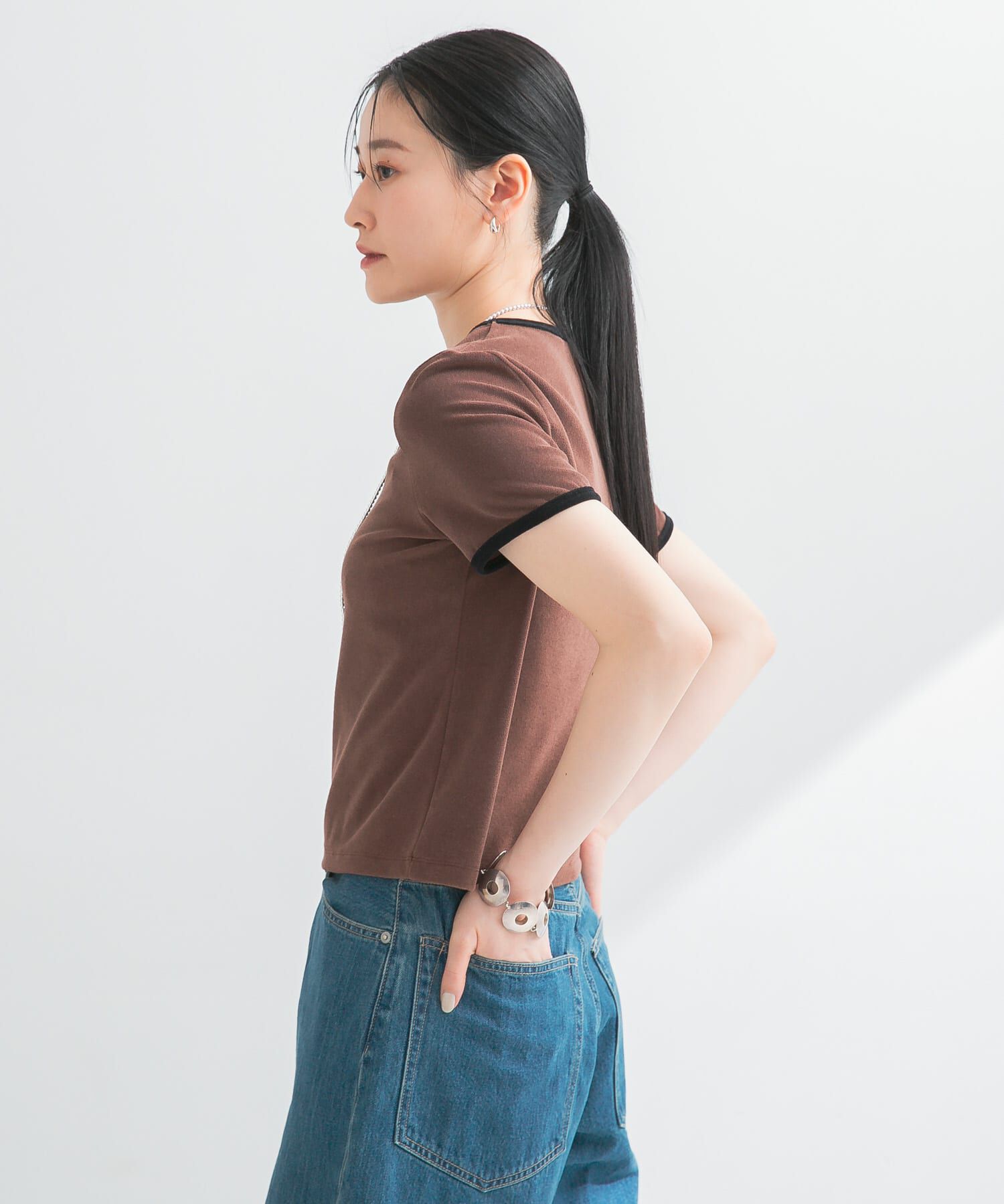 URBAN RESEARCH「パイルリンガーコンパクトTシャツ」|Tシャツ・カットソー|