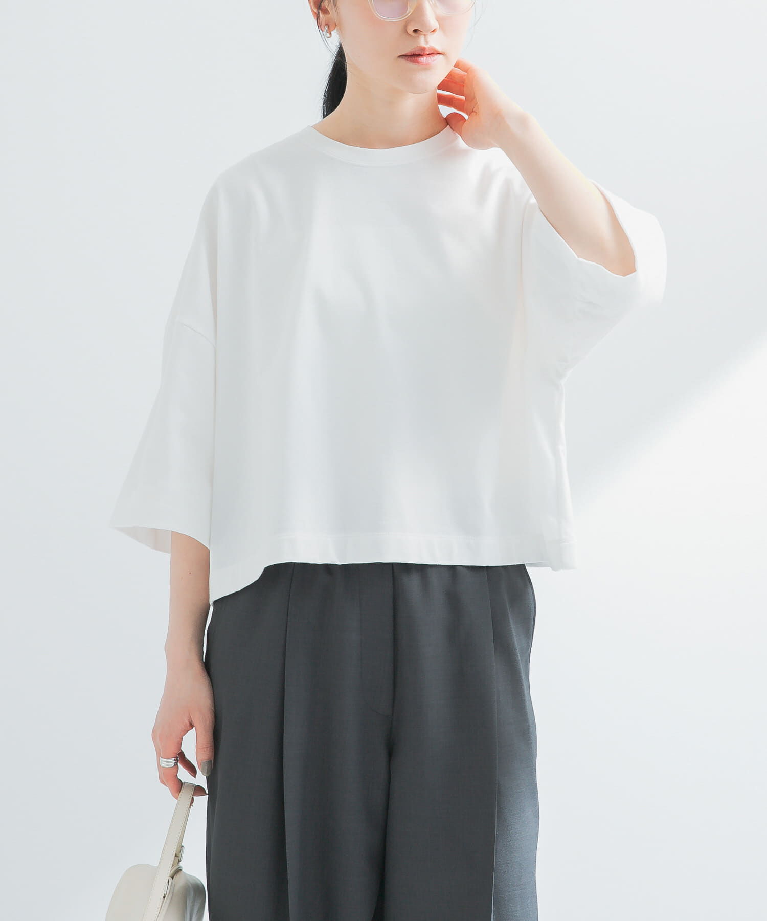 URBAN RESEARCH「ショート丈ハーフスリーブカットソー」|Tシャツ・カットソー|