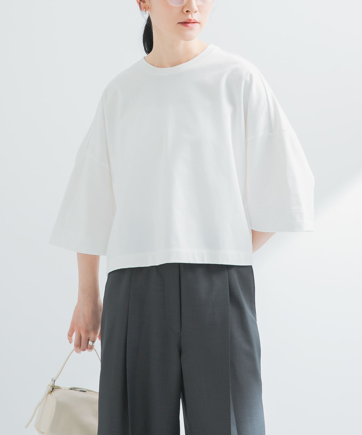 URBAN RESEARCH「ショート丈ハーフスリーブカットソー」|Tシャツ・カットソー|