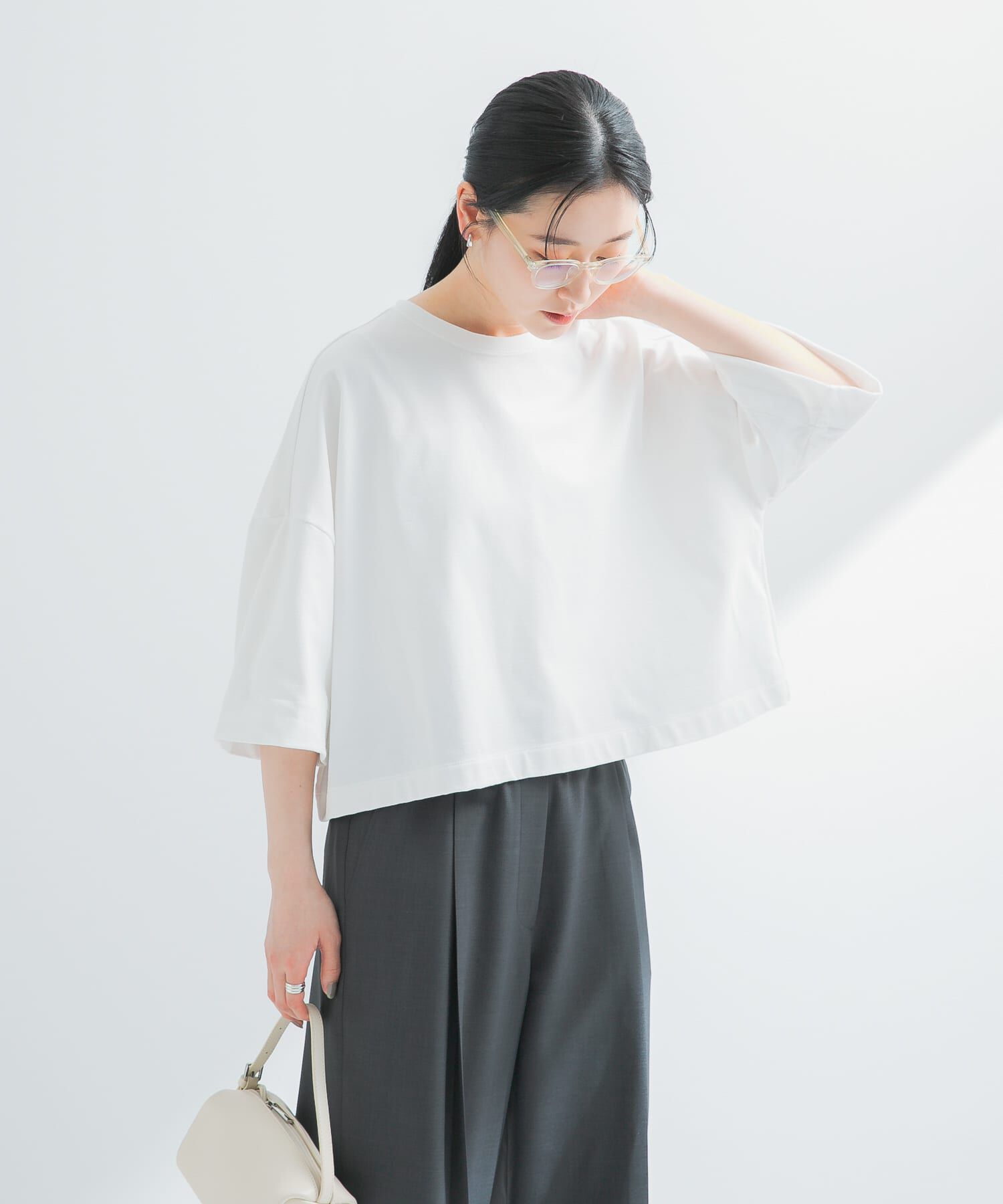 URBAN RESEARCH「ショート丈ハーフスリーブカットソー」|Tシャツ・カットソー|