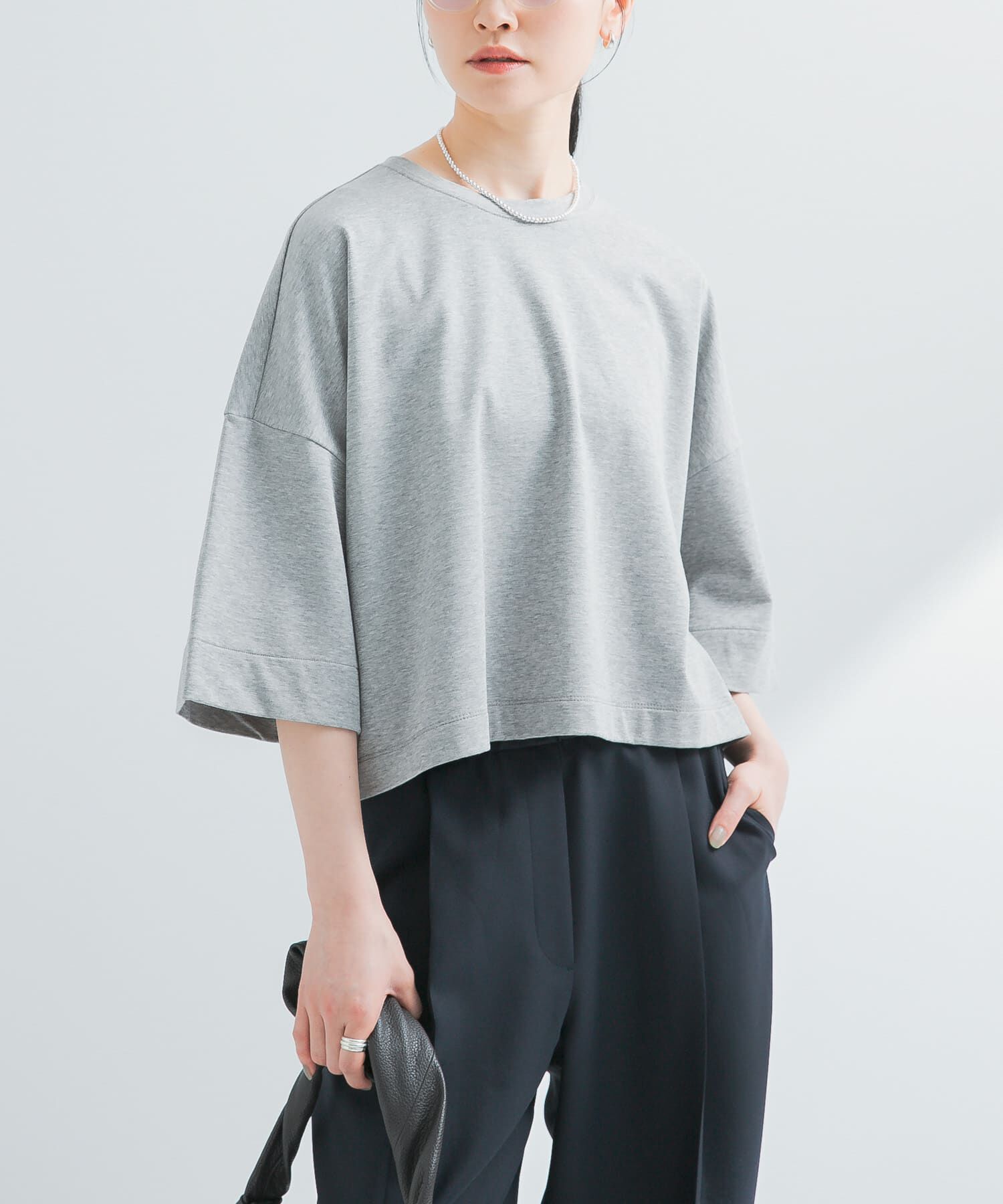 URBAN RESEARCH「ショート丈ハーフスリーブカットソー」|Tシャツ・カットソー|