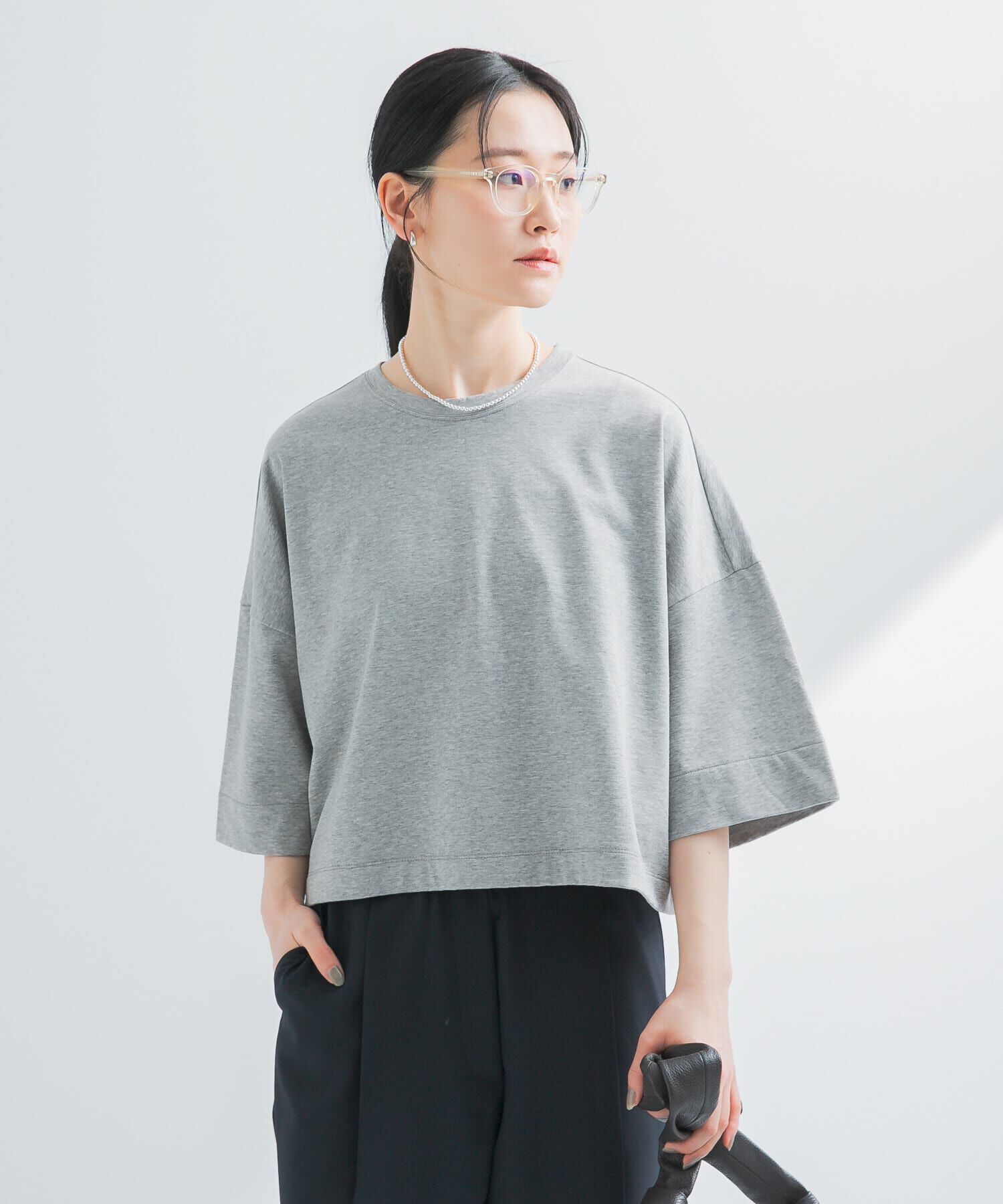 URBAN RESEARCH「ショート丈ハーフスリーブカットソー」|Tシャツ・カットソー|