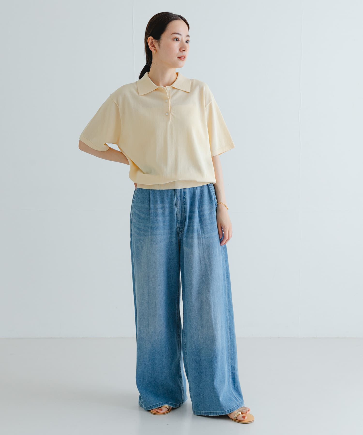 URBAN RESEARCH「シャツカラーハーフスリーブニット」|ニット・セーター|