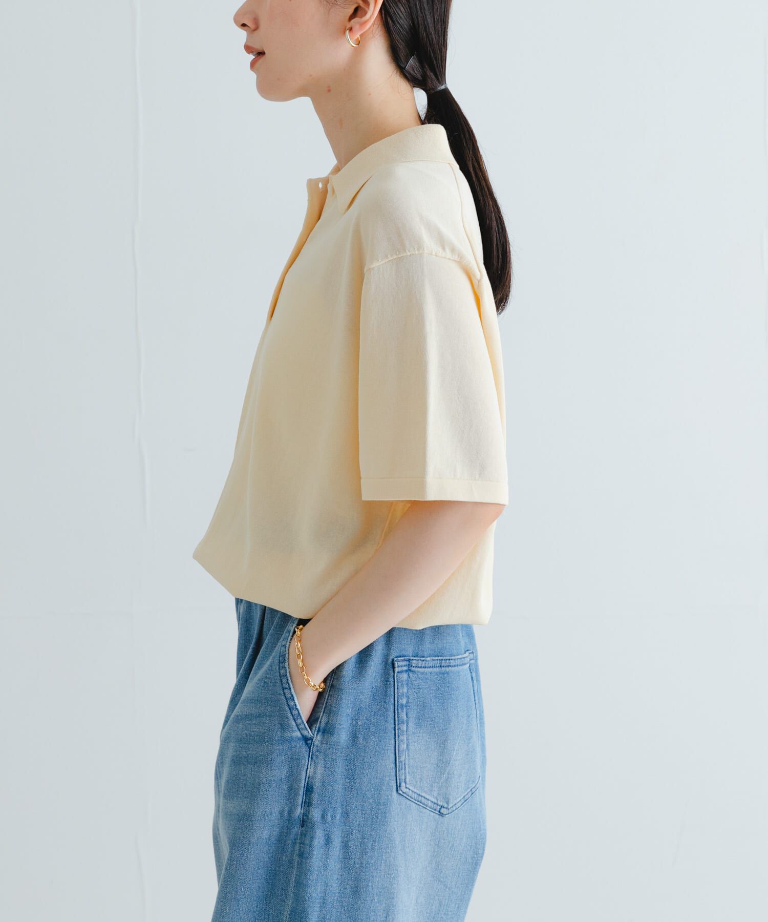 URBAN RESEARCH「シャツカラーハーフスリーブニット」|ニット・セーター|