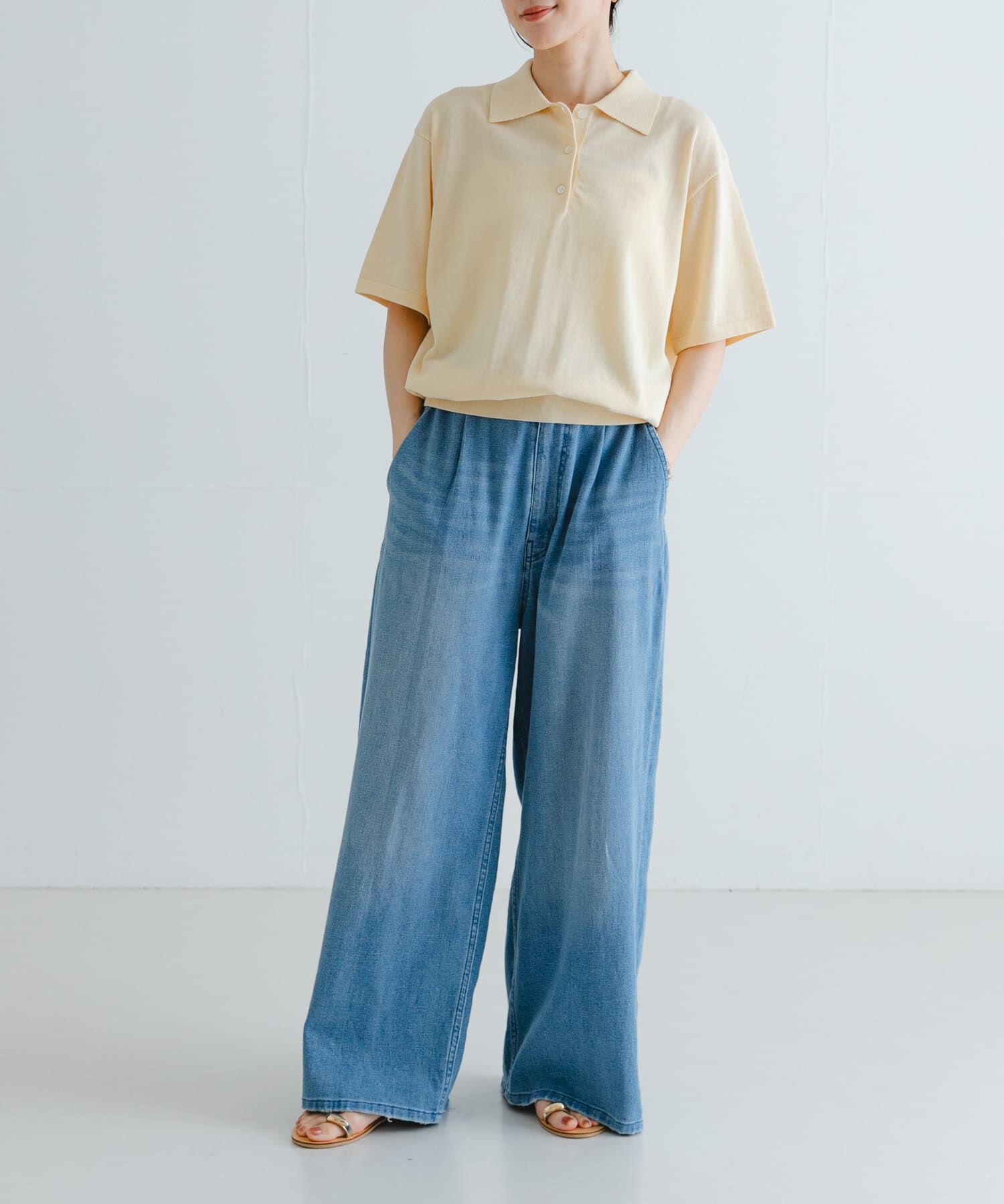 URBAN RESEARCH「シャツカラーハーフスリーブニット」|ニット・セーター|