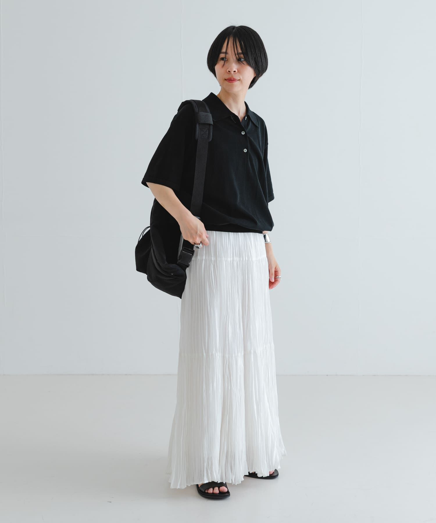 URBAN RESEARCH「シャツカラーハーフスリーブニット」|ニット・セーター|